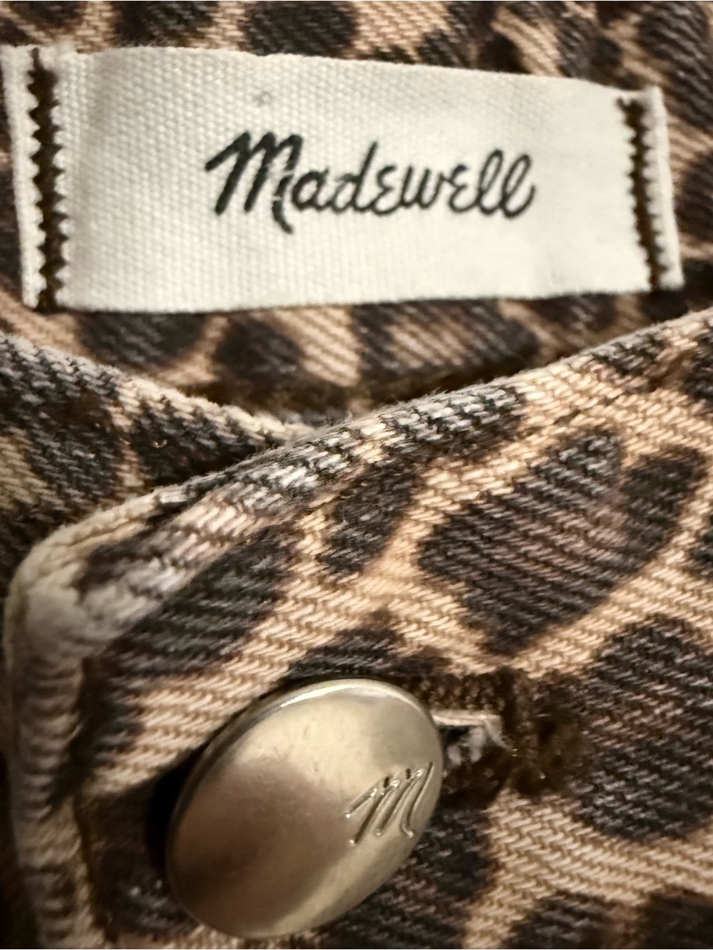 Madewell Leopard The Darted Barrel- Leg Jean size 26 Petite - Picture 7 of 8